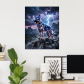 Donner Deutscher Schäferhund Blitz Kunst Poster (Heimbüro)
