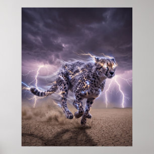 Donner Gepard Blitzgeschwindigkeit Kunst Poster