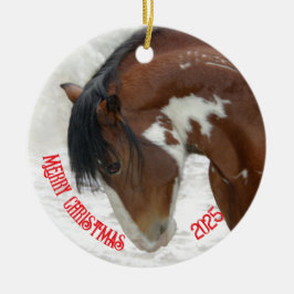 Donner in Schneehorn Weihnachten Keramik Ornament