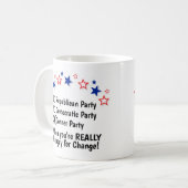 Donner Party Hunger nach Veränderung Funny Politic Kaffeetasse (Vorderseite Links)