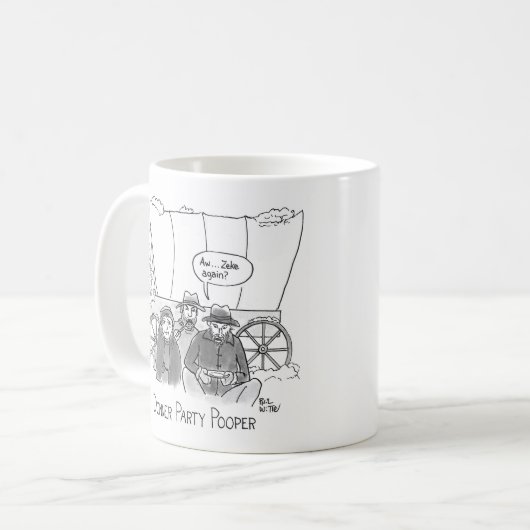 Donner Party Pooper ("Zeke nochmal?") Kaffeetasse (Vorderseite Links)