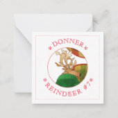DONNER REINDEER 2,5" Square Flat Card Mitteilungskarte (Vorderseite)