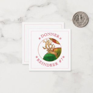 DONNER REINDEER 2,5" Square Flat Card Mitteilungskarte