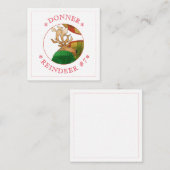 DONNER REINDEER 2,5" Square Flat Card Mitteilungskarte (Vorne/Hinten)