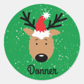 Donner Reindeer Classic Round Sticker (Vorderseite)