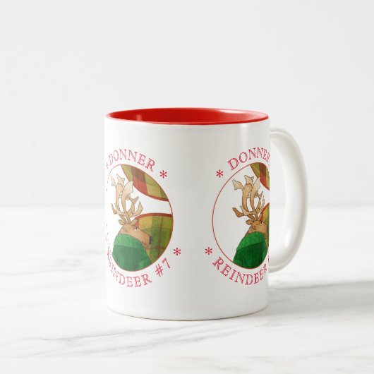 DONNER REINDEER Red Two-Tone Tasse (VorderseiteRechts)