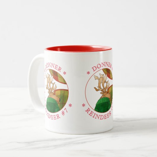 DONNER REINDEER Red Two-Tone Tasse (Vorderseite Links)