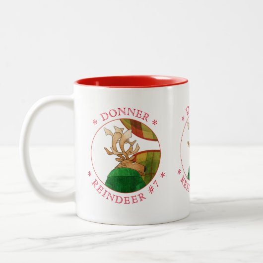 DONNER REINDEER Red Two-Tone Tasse (Links)