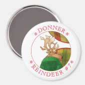 DONNER REINDEER Round Magnet (Vorderseite/Rückseite)