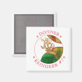 DONNER REINDEER Square Magnet (Vorderseite/Rückseite)