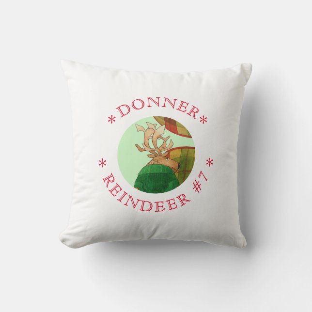 DONNER REINDEER Square Throw Kissen (Vorderseite)