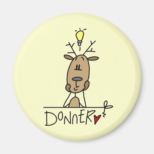 Donner Reindeer Weihnachtsgeschenke und T - Shirt Magnet (Vorne)
