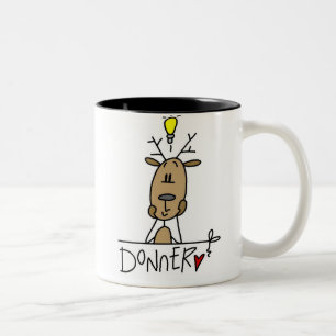 Donner-Rentier-Weihnachts-T-Shirts und Geschenke Zweifarbige Tasse