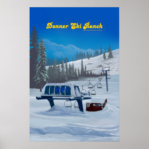 Donner Ski Ranch Kalifornien Skigebiet Reise Poster