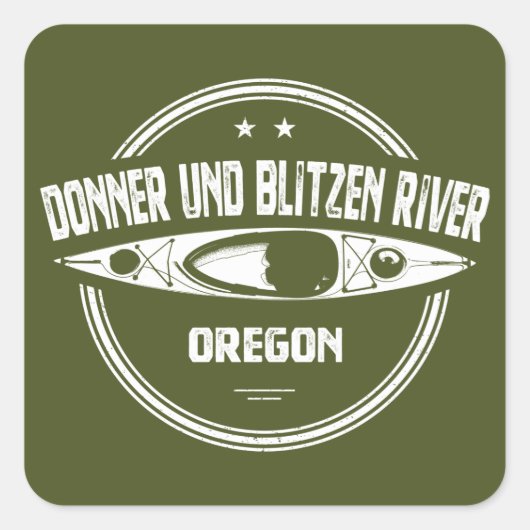 Donner und Blitzen Fluss Oregon Kayaking Quadratischer Aufkleber (Vorderseite)