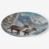 Donner und Blitzen Weihnachten Pappteller (Schrägansicht)