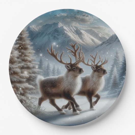 Donner und Blitzen Weihnachten Pappteller (Vorderseite)