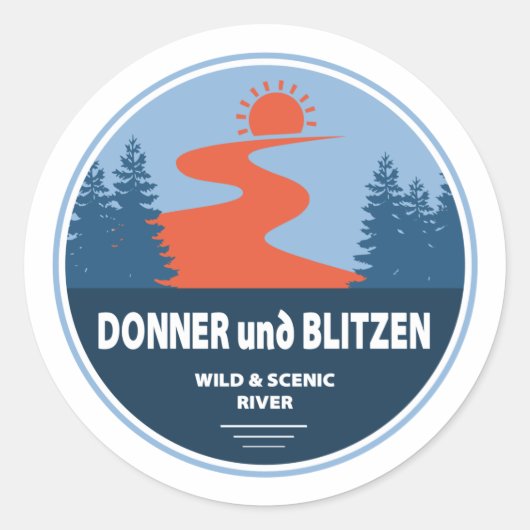 Donner und Blitzen Wild und Landschaftlicher Fluss Runder Aufkleber (Vorderseite)