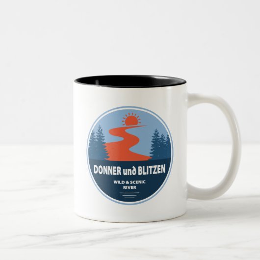 Donner und Blitzen Wild und Landschaftlicher Fluss Zweifarbige Tasse (Rechts)