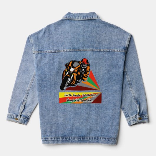 Donner und Staub: Retro Racing Vibes Jeansjacke (Rückseite)