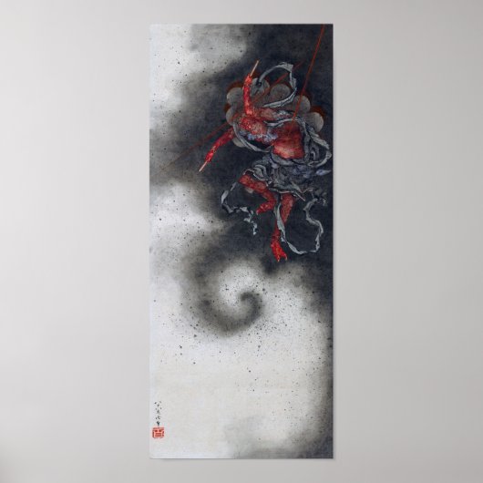 Donnergott, Hokusai Poster (Vorne)