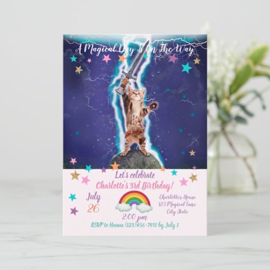 Donnerkatze Einladung (Stehend Vorderseite)