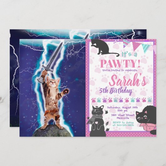 Donnerkatze Einladung (Vorne/Hinten)