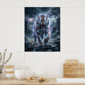 Donnernder Tiger Sturm Teilt Poster (Küche)