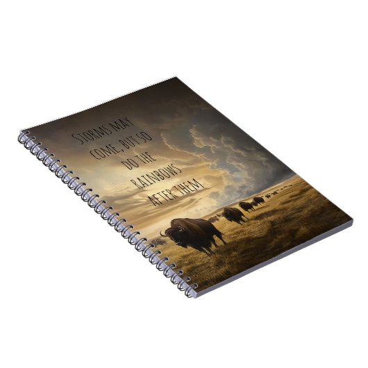 Donnerschlag auf der Ebene: Büffalo Storm Notebook Notizblock (Rechte Seite)