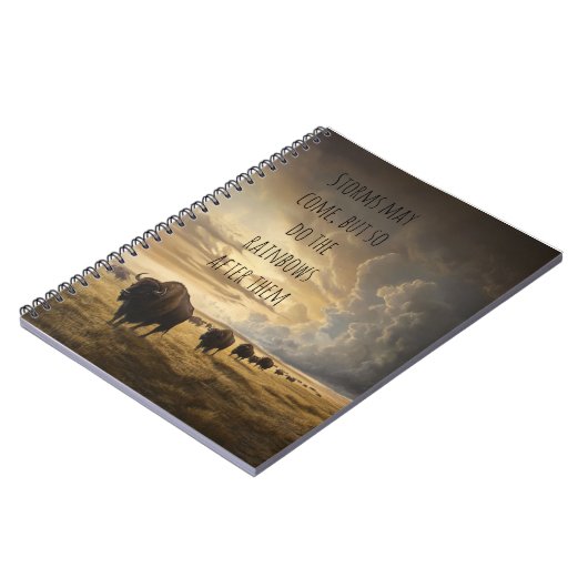 Donnerschlag auf der Ebene: Büffalo Storm Notebook Notizblock (Linke Seite)