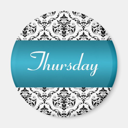 Donnerstag Blau - Damask Magnet (Vorne)