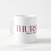 Donnerstag Fast Freitag Kaffeetasse (Vorderseite Links)