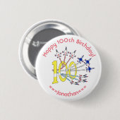 Donnervögel 100. Geburtstags-Abzeichen Button (Vorne & Hinten)