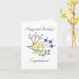 Donnervögel 50. - Geburtstagskarte Weiß Karte