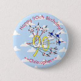 Donnervögel 90. Geburtstag Abzeichen (Blue Sky) Button