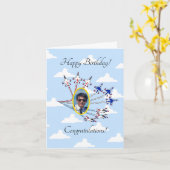 Donnervögel - individuell anpassbare Fotokarte - B Karte (Gelbe Blume)