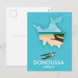 Donoussa Griechenland Reisekarte Feiertagspostkarte