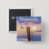 Donovaly Slowakei Ski Poster. Button (Vorne & Hinten)