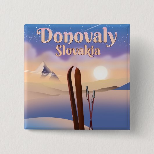 Donovaly Slowakei Ski Poster. Button (Vorderseite)