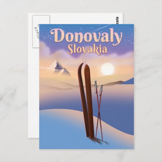 Donovaly Slowakei Ski Poster. Postkarte (Vorne/Hinten)