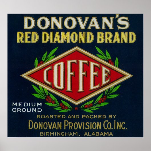 Donovan's Coffee LabelBirmingham, AL Poster (Vorne)