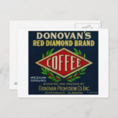 Donovan's Coffee LabelBirmingham, AL Postkarte (Vorne/Hinten)