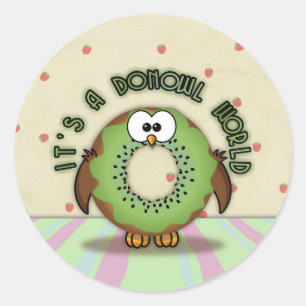 donowl kiwi - runder aufkleber