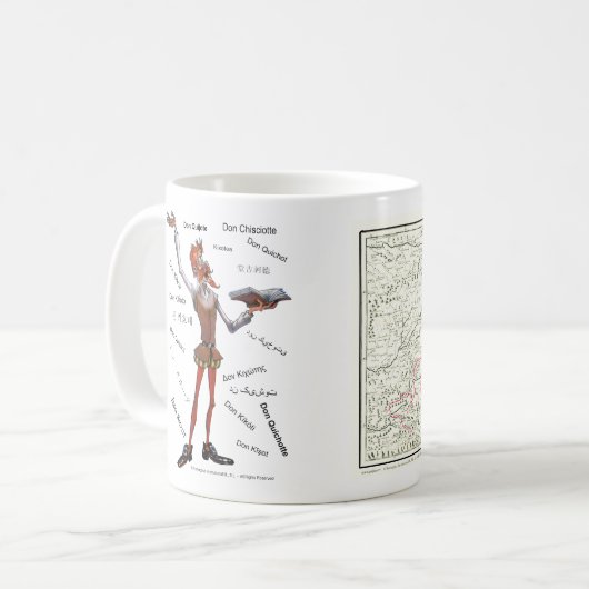 DONQUIXOTE WEG Karte - TAZA- Cervantes Kaffeetasse (Vorderseite Links)