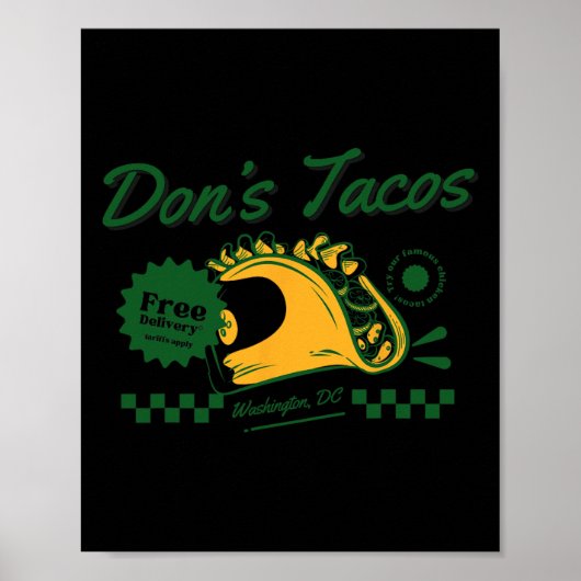 Don's Tacos - Funny Patriotic Let's Go Taco Tariff Poster (Vorne)