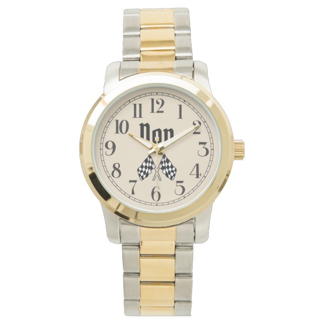 Don's überquerte Checked Flags Watch Armbanduhr (Vorderseite)