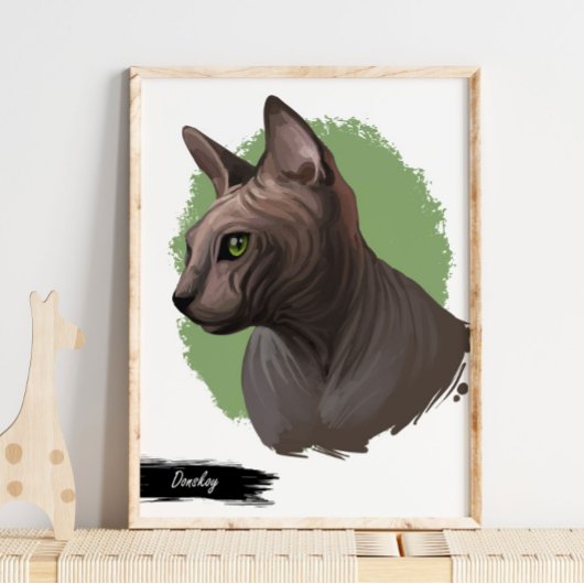 Donskoy Cat Print | Cat Wall Print Poster