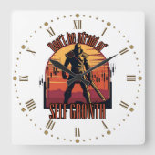 Dont be afraid of self growth | Trade motivation  Quadratische Wanduhr (Vorderseite)