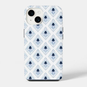 Don't Be Jelly Blue Jellyfish Damask iPhone 14 Hülle