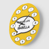 DON'T BE LATE Comic Book Pop Art Große Wanduhr (Winkel)